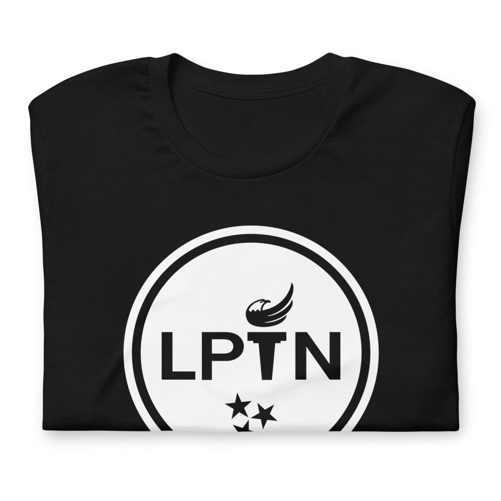 LPTN Logo (White) Short-sleeve unisex t-shirt - Proud Libertarian - Libertarian Party of Tennessee