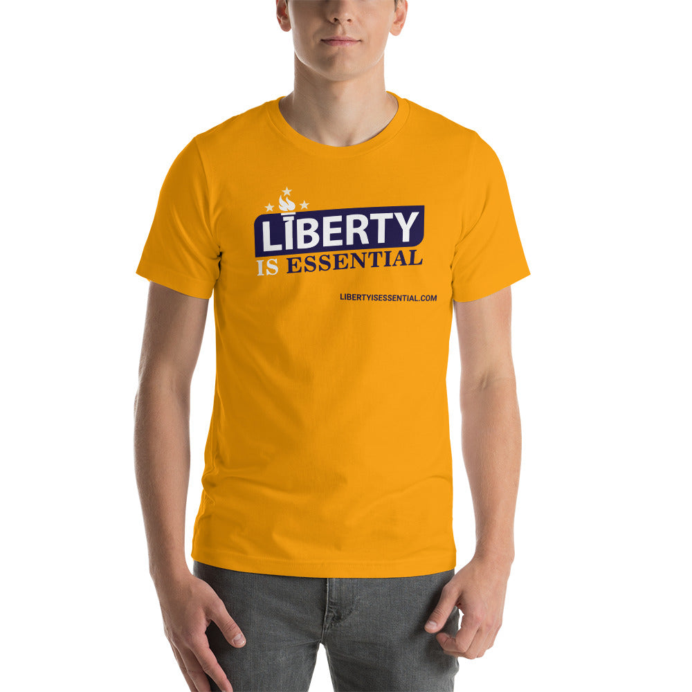 Liberty is Essential (logo) Short-Sleeve Unisex T-Shirt - Proud Libertarian - Liberty is Essential