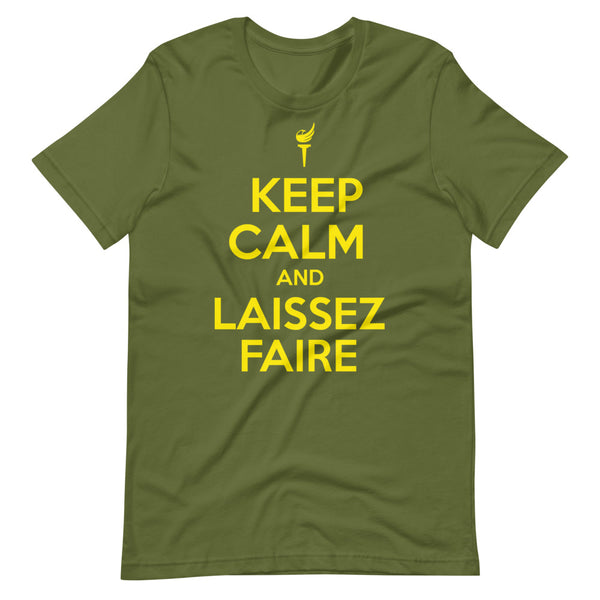 Keep Calm and Laissez Faire Short-Sleeve Unisex T-Shirt - Proud Libertarian - Libertarian Frontier