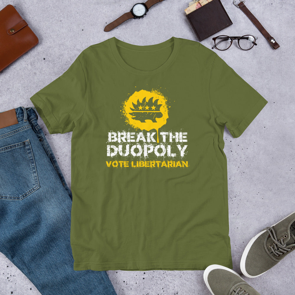 Break the Duopoly - Vote Libertarian Unisex t-shirt - Proud Libertarian - Libertarian Party of Arizona