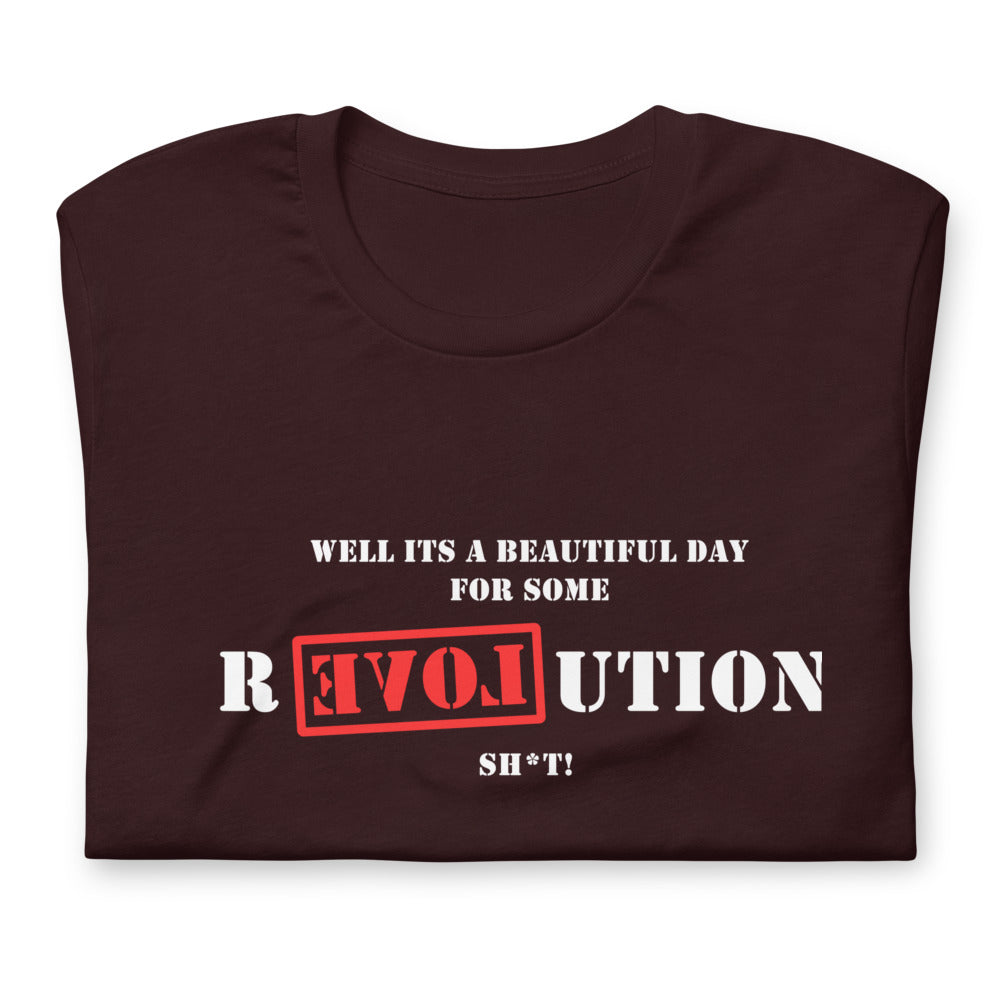 A Great Day for R[EVOL]UTION Short-sleeve unisex t-shirt - Proud Libertarian - Libertarian Party of Tennessee