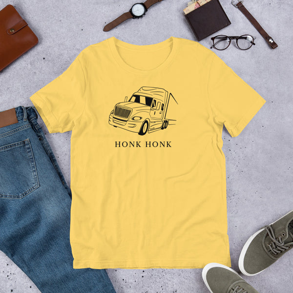 Honk Hunk Trucker Protest (Don't Tread) Short-Sleeve Unisex T-Shirt - Proud Libertarian - Owluntaryist