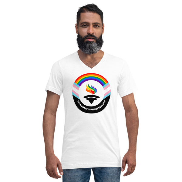 Outright Libertarians Logo Unisex Short Sleeve V-Neck T-Shirt - Proud Libertarian - Outright Libertarians