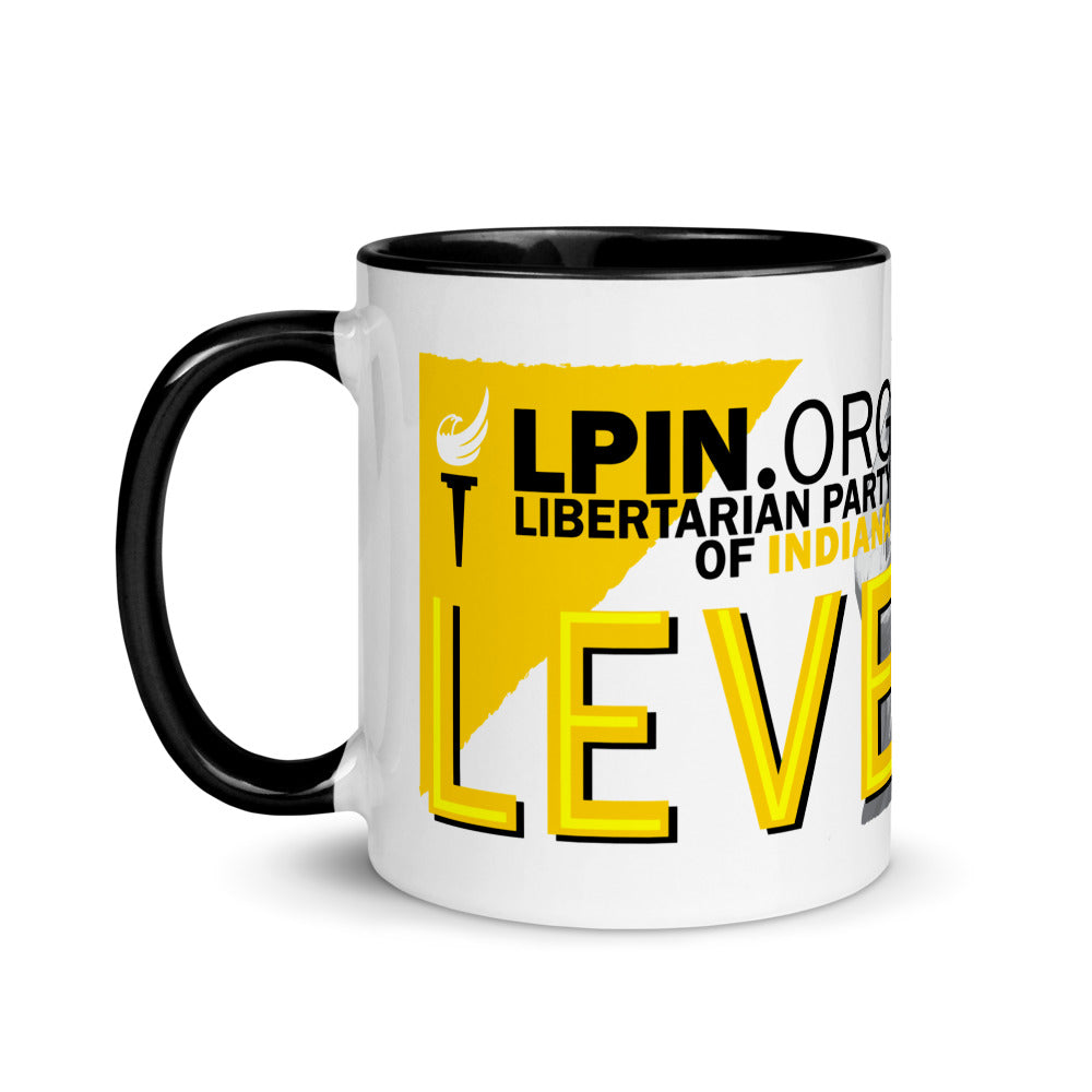 Level Up for Liberty LP Indiana Mug with Color Inside - Proud Libertarian - Libertarian Party of Indiana