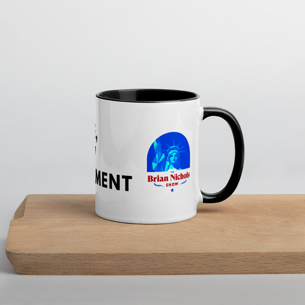 Hey Google, Overthrow the Government Mug with Color Inside - Proud Libertarian - The Brian Nichols Show