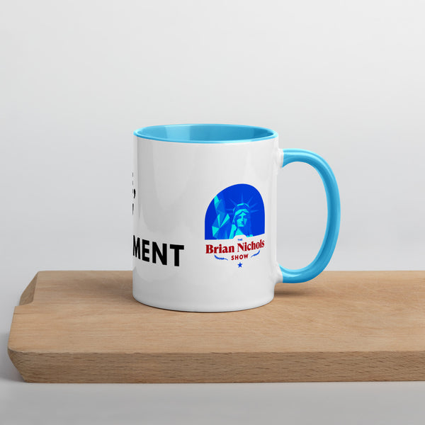 Hey Google, Overthrow the Government Mug with Color Inside - Proud Libertarian - The Brian Nichols Show