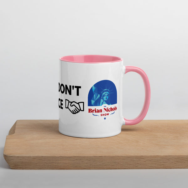 Good Ideas Don't Require Force Mug with Color Inside - Proud Libertarian - The Brian Nichols Show