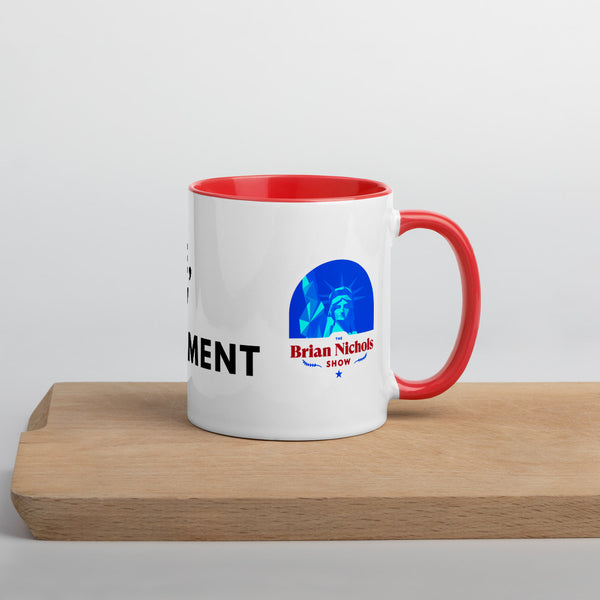 Hey Google, Overthrow the Government Mug with Color Inside - Proud Libertarian - The Brian Nichols Show