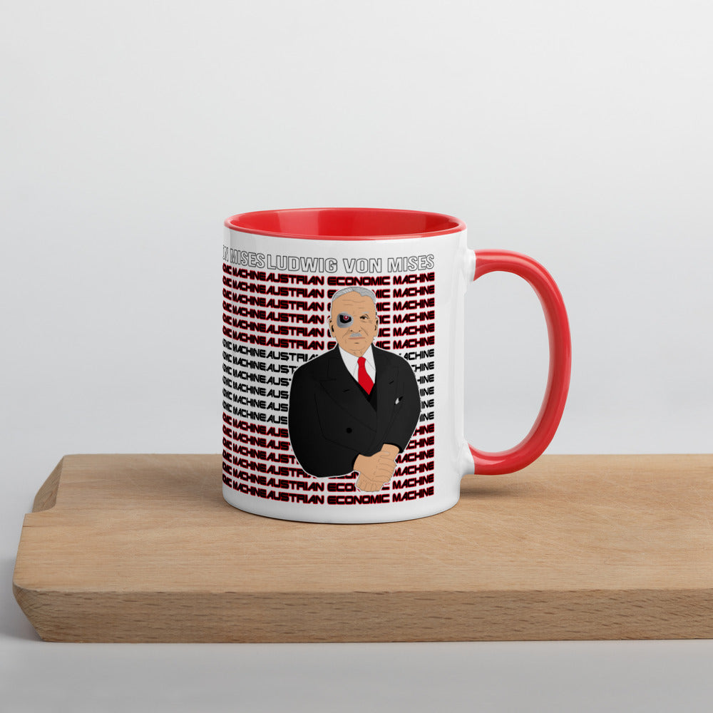 Ludwig von Mises - Austrian Economics Machine Mug with Color Inside - Proud Libertarian - Hunter Wynn Designs