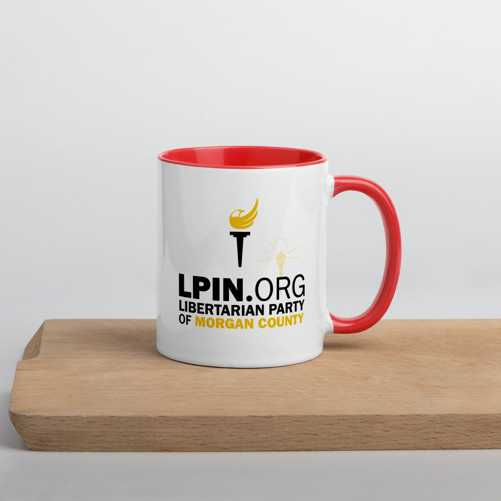 LP Indiana - Morgan County Mug with Color Inside - Proud Libertarian - Libertarian Party of Indiana - Morgan County