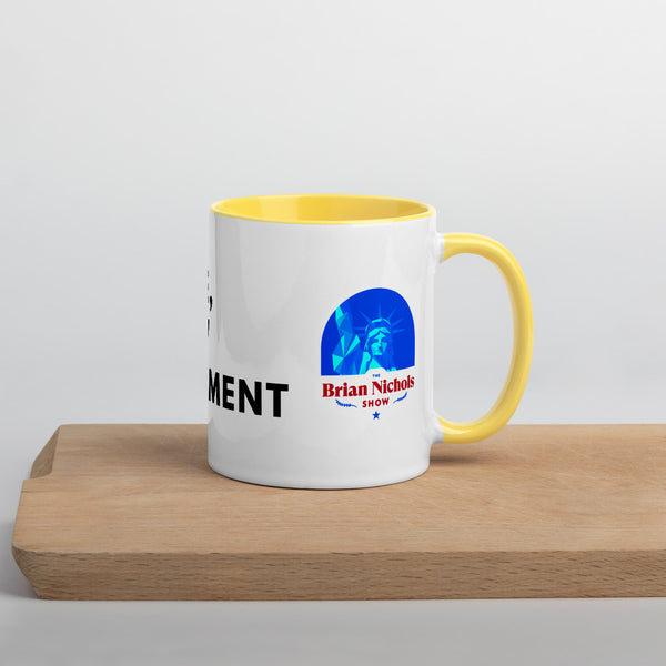 Hey Google, Overthrow the Government Mug with Color Inside - Proud Libertarian - The Brian Nichols Show