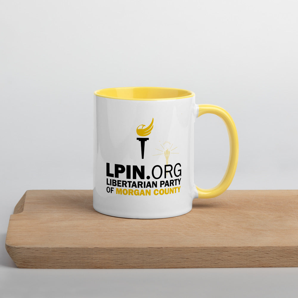 LP Indiana - Morgan County Mug with Color Inside - Proud Libertarian - Libertarian Party of Indiana - Morgan County