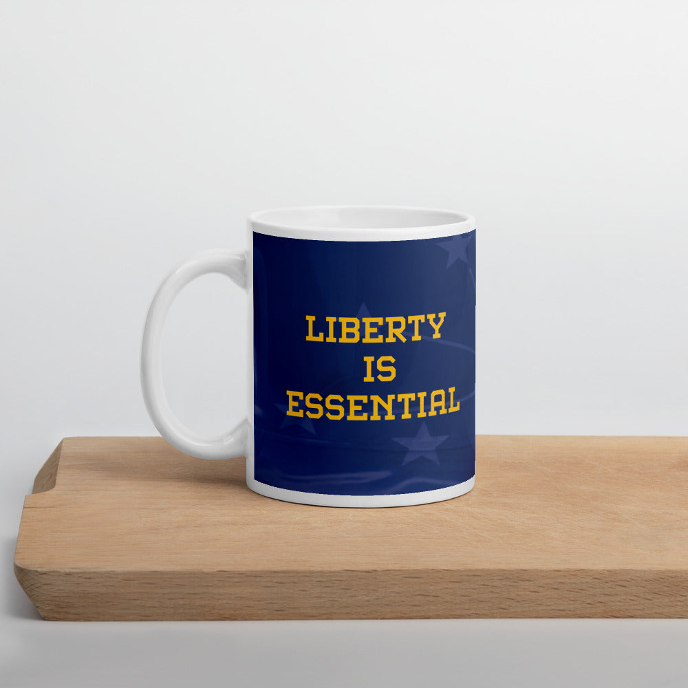 Liberty is Essential White glossy mug - Proud Libertarian - Liberty is Essential