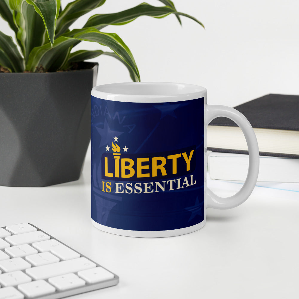 Liberty is Essential White glossy mug - Proud Libertarian - Liberty is Essential