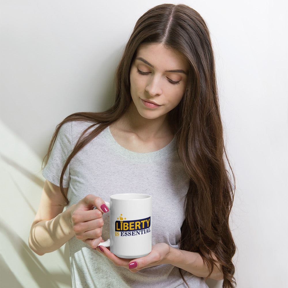 Liberty is Essential White glossy mug - Proud Libertarian - Liberty is Essential