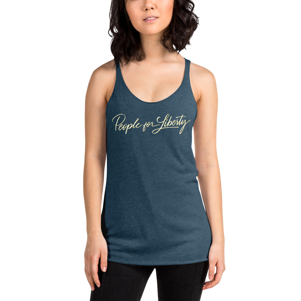 People for Liberty (Script) Women's Racerback Tank - Proud Libertarian - People for Liberty