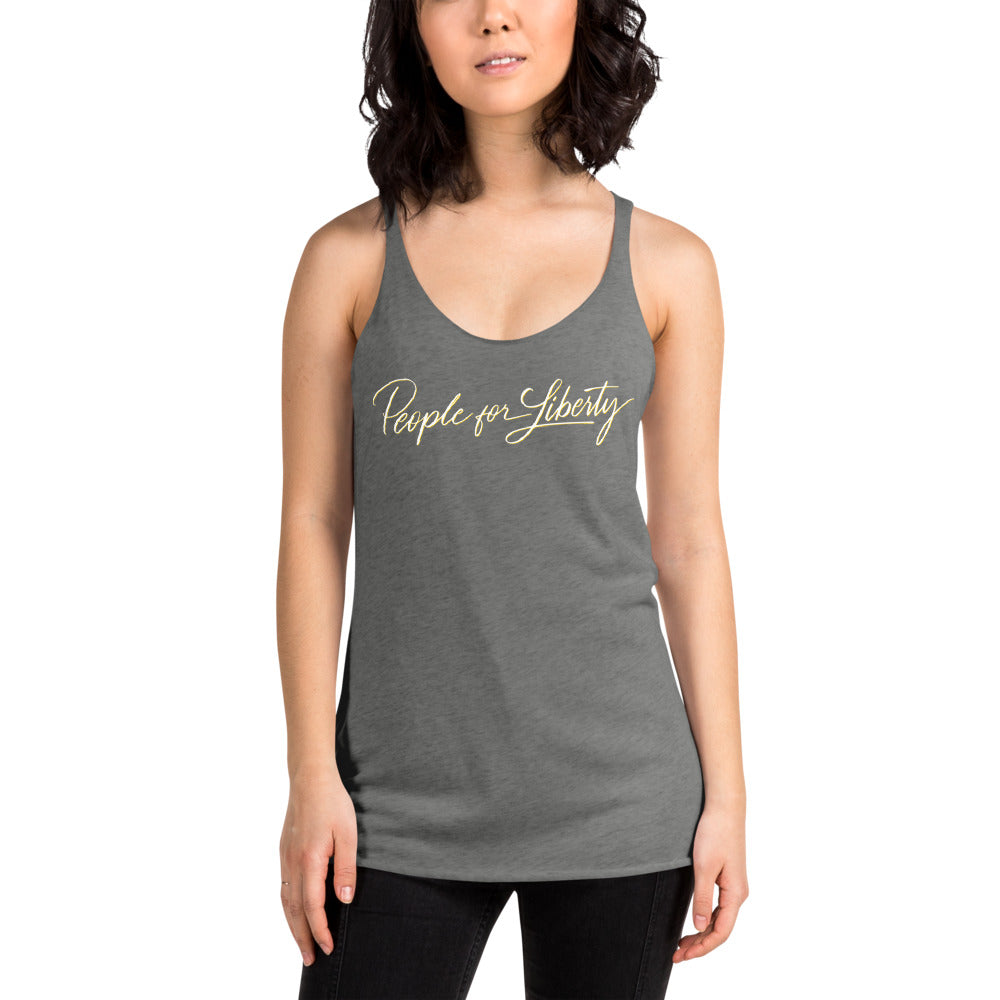 People for Liberty (Script) Women's Racerback Tank - Proud Libertarian - People for Liberty